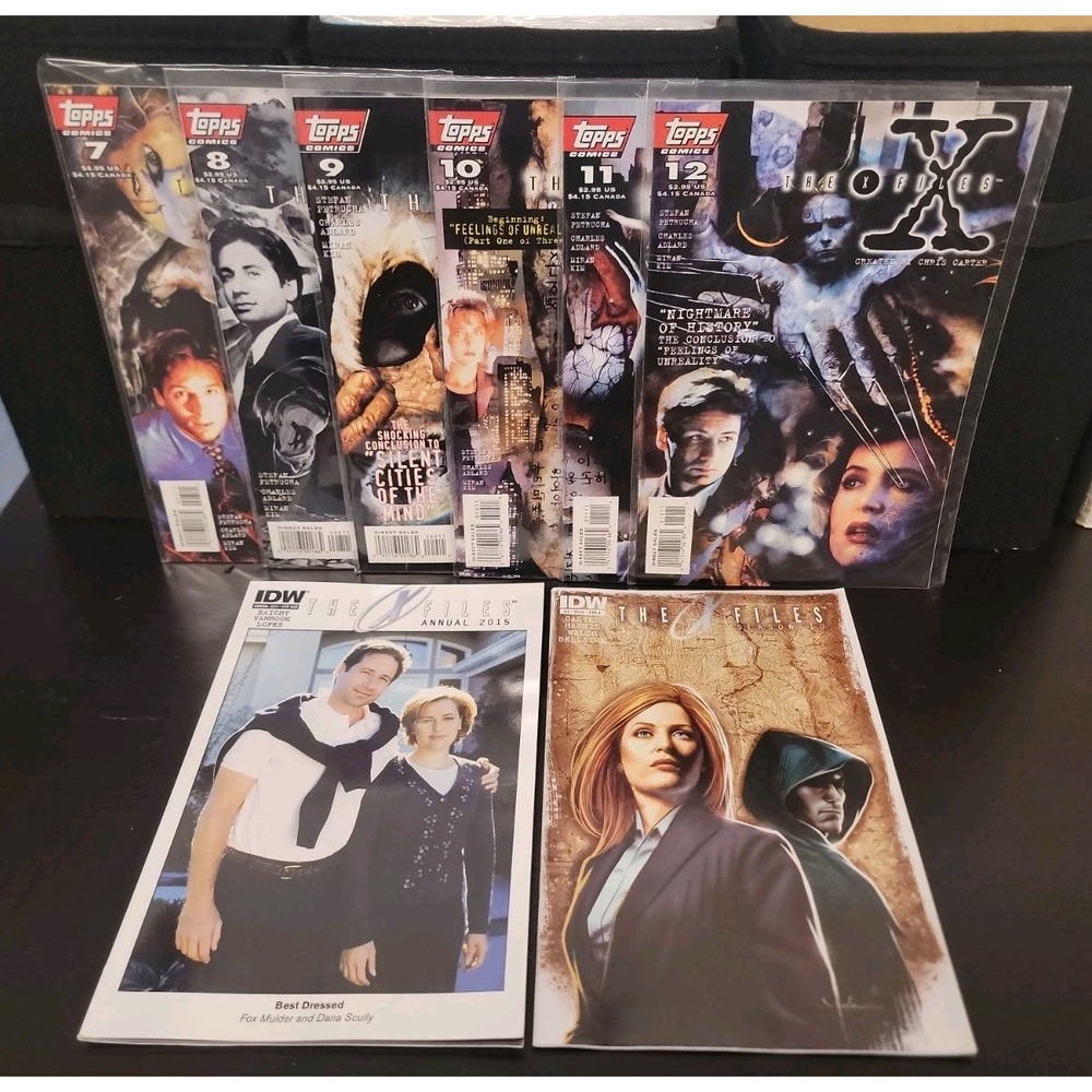 Lot of 8 X-Files Comics Topps 7 8 9 10 11 12 Full Run IDW Annual 2015 NM PICS!
